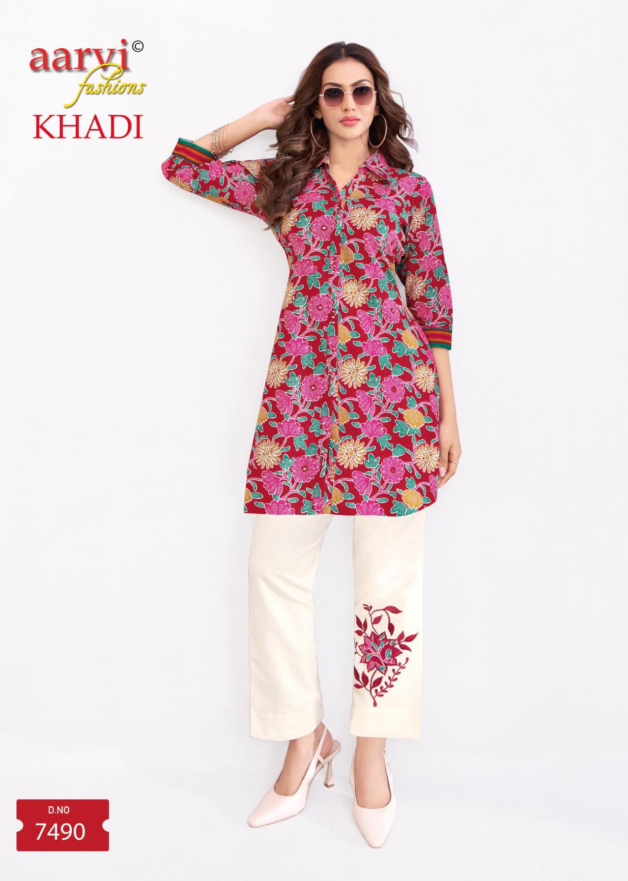 khadi co-ord set vol 2 by aarvi fashion fully stitch flex cotton co-ord set for girls 