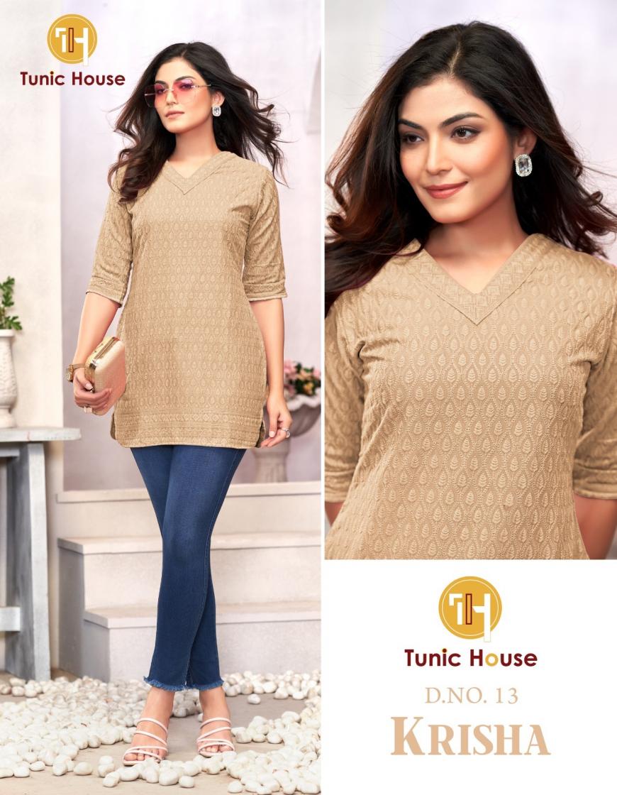 KRISHA BY TUNIC HOUSE CHIKAN WORK SHORT TOP SIZE COMBO COLLECTION