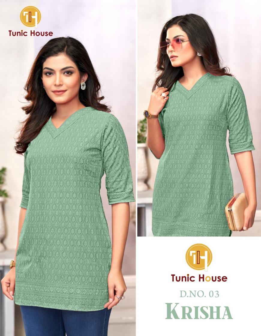 KRISHA BY TUNIC HOUSE CHIKAN WORK SHORT TOP SIZE COMBO COLLECTION