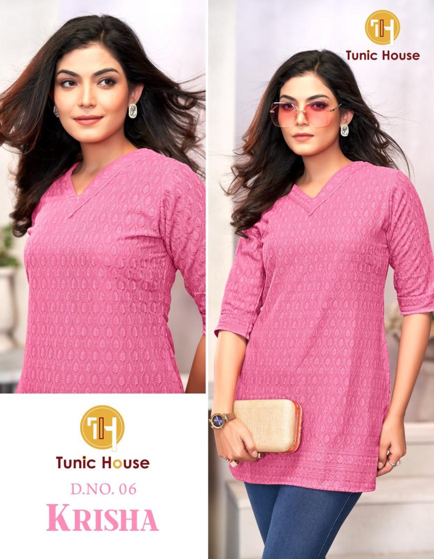 KRISHA BY TUNIC HOUSE CHIKAN WORK SHORT TOP SIZE COMBO COLLECTION
