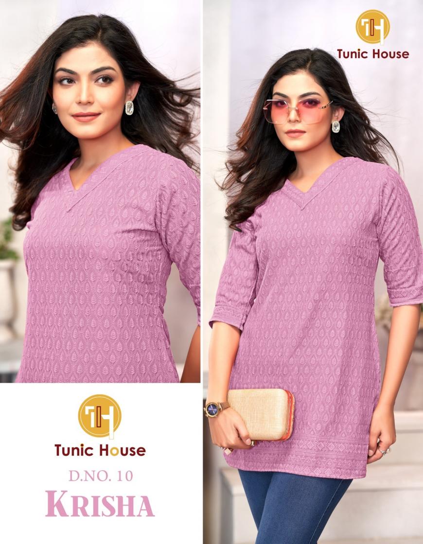 KRISHA BY TUNIC HOUSE CHIKAN WORK SHORT TOP SIZE COMBO COLLECTION