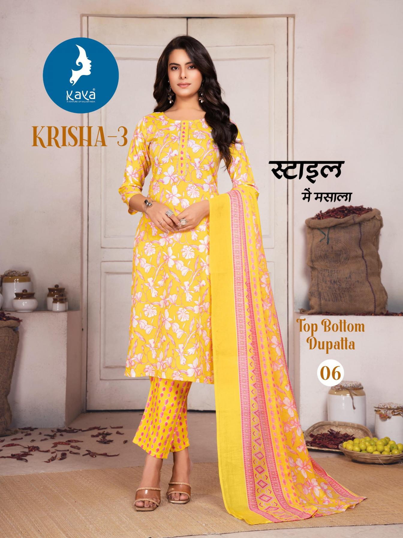 krisha vol 3 by kaya cotton elegance fully stitch big size suit for womens 