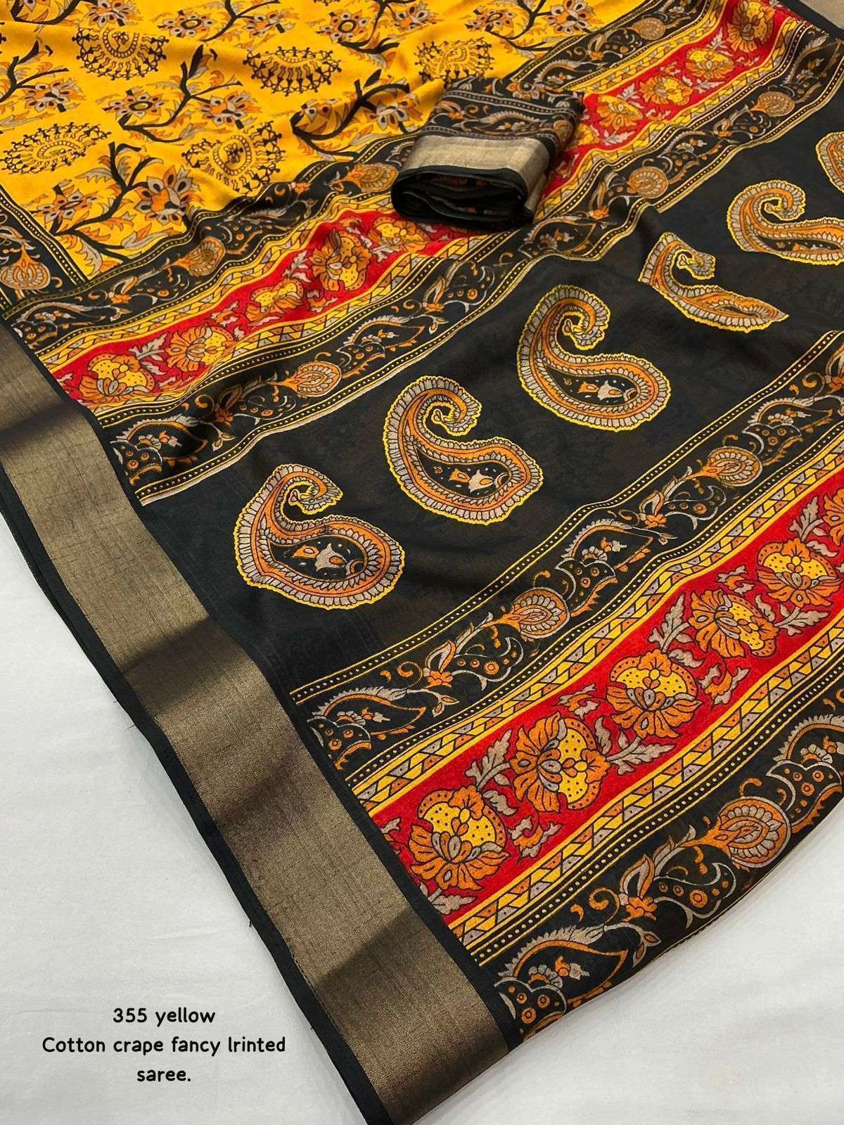 pr kc 355 forest worli cotton crape daily wear saree exports 