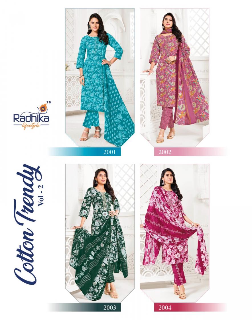 radhika lifestyle cotton trendy vol 2 full stitch big size cotton casual suit for women 