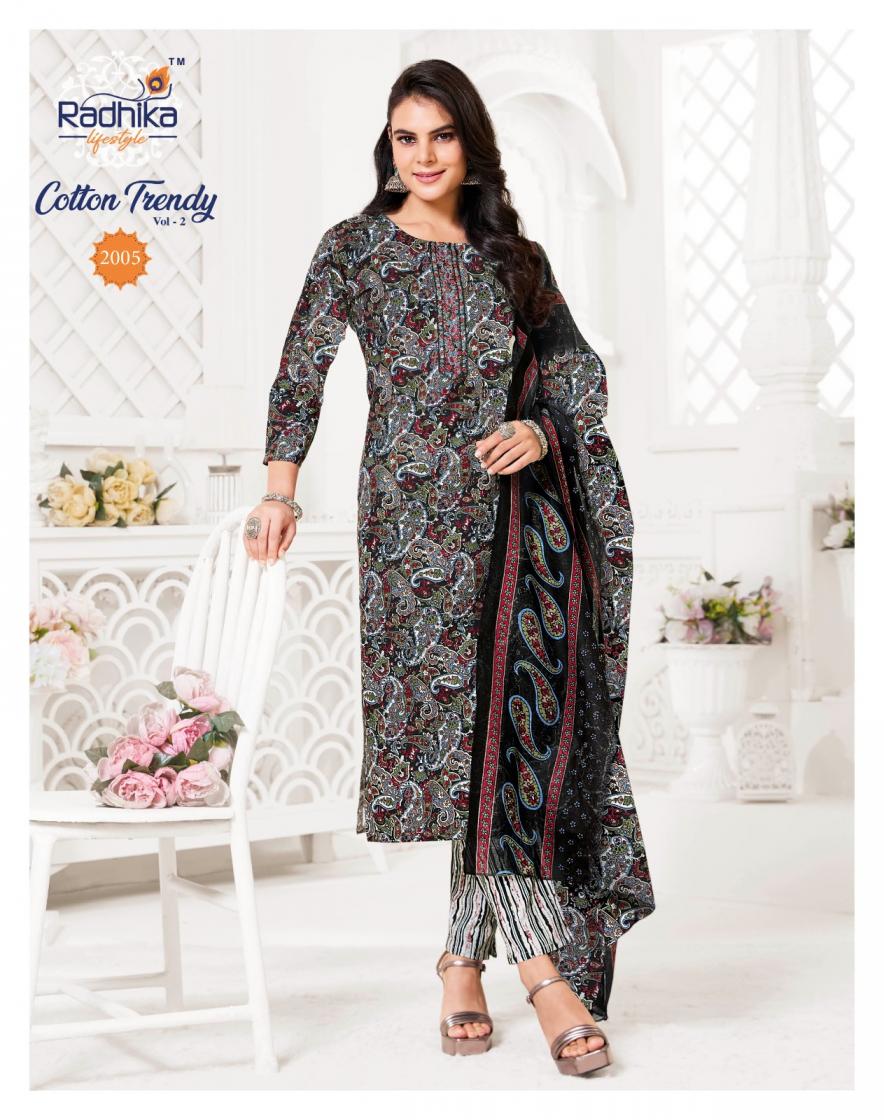 radhika lifestyle cotton trendy vol 2 full stitch big size cotton casual suit for women 