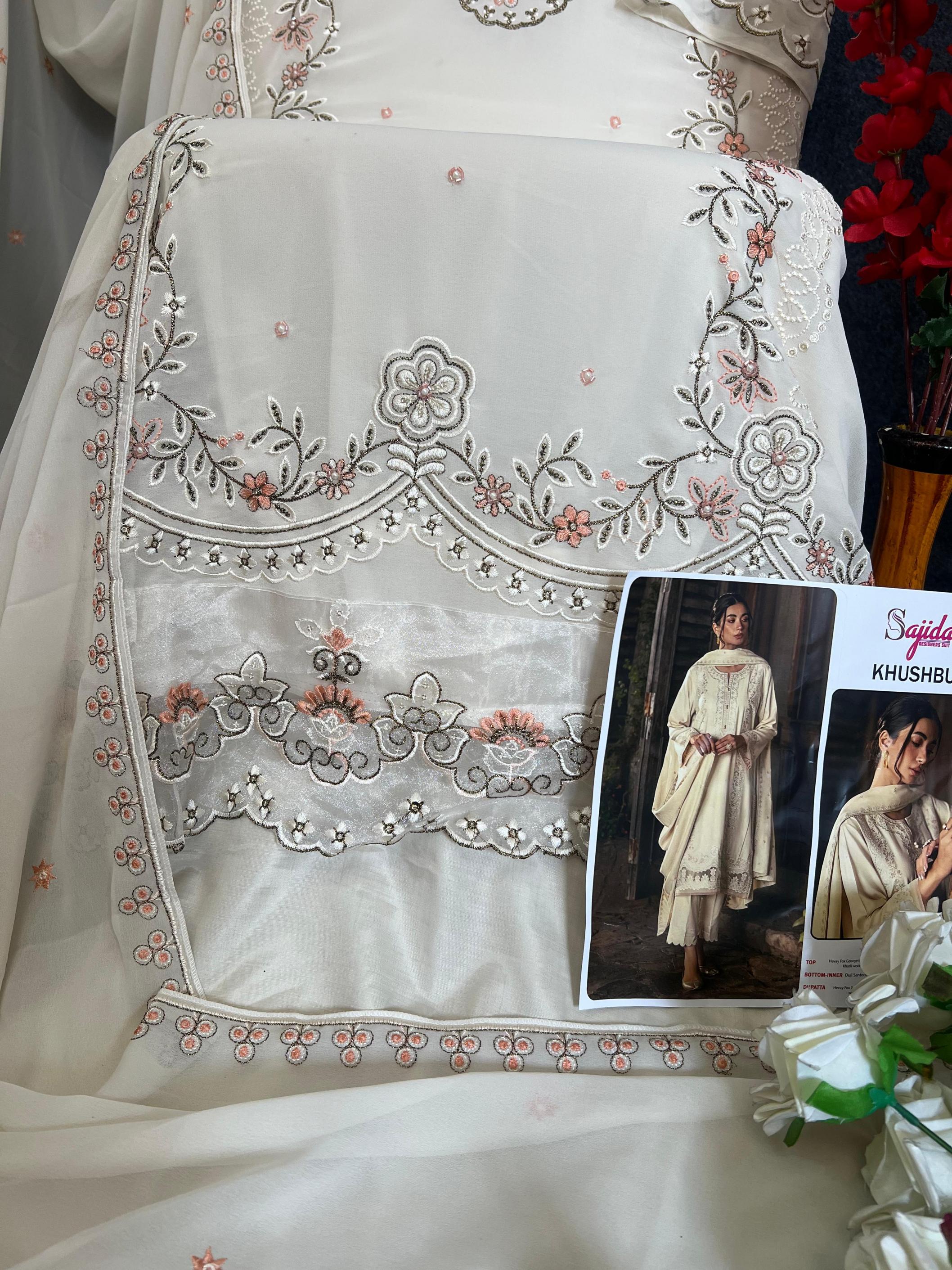 sajida designer khushbu vol 2 1040 georgette designer pakistani readymade big size suits 