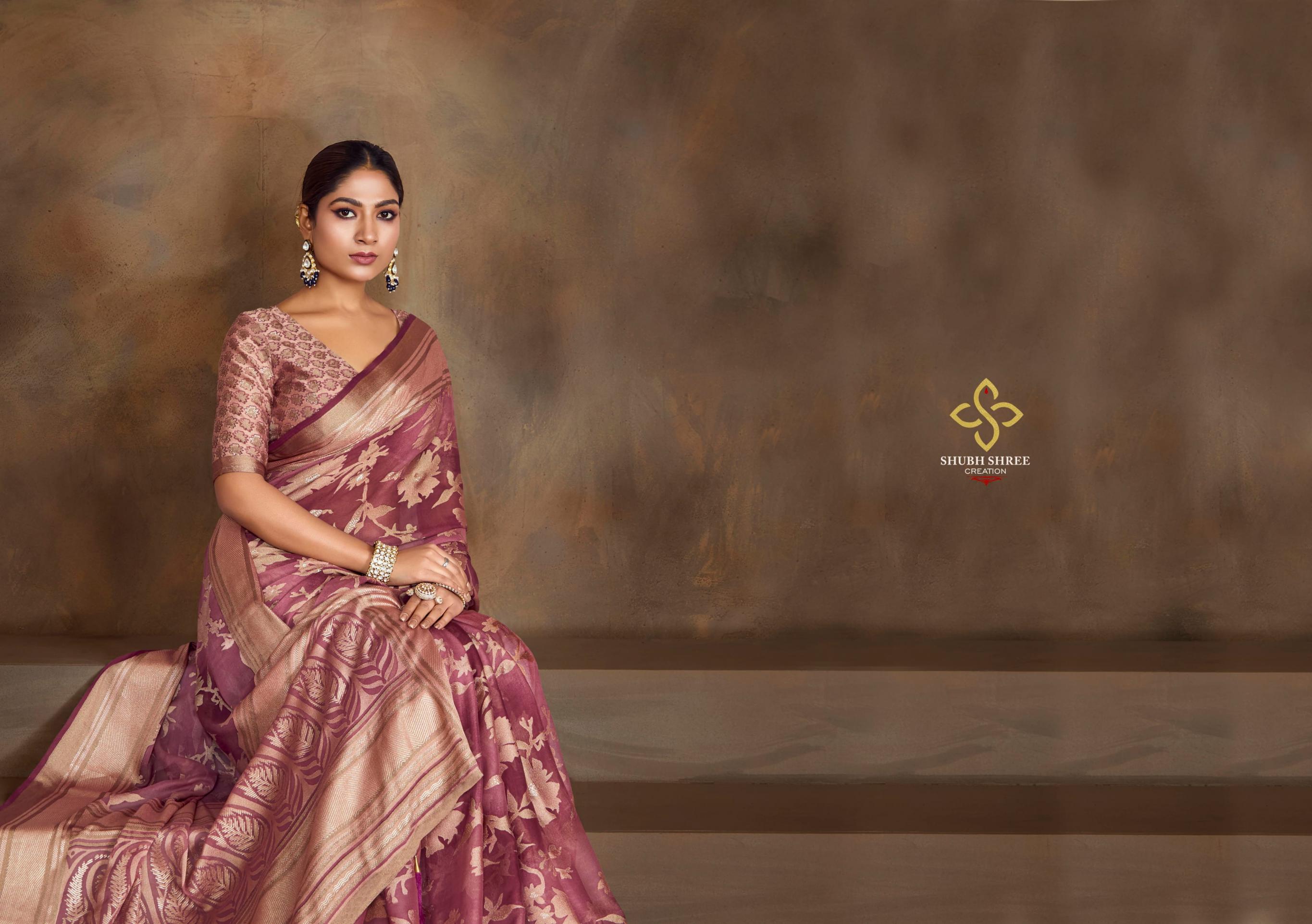 shagun vol 2 by shubh shree creation dull moss brasso shop trendy saree for womens  