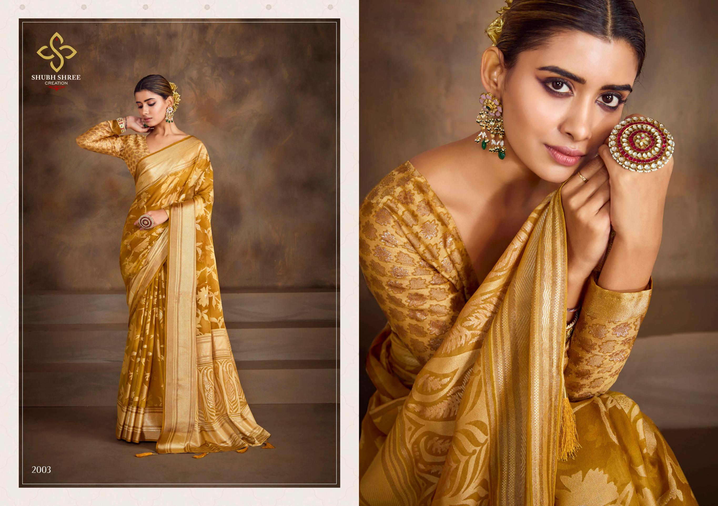 shagun vol 2 by shubh shree creation dull moss brasso shop trendy saree for womens  
