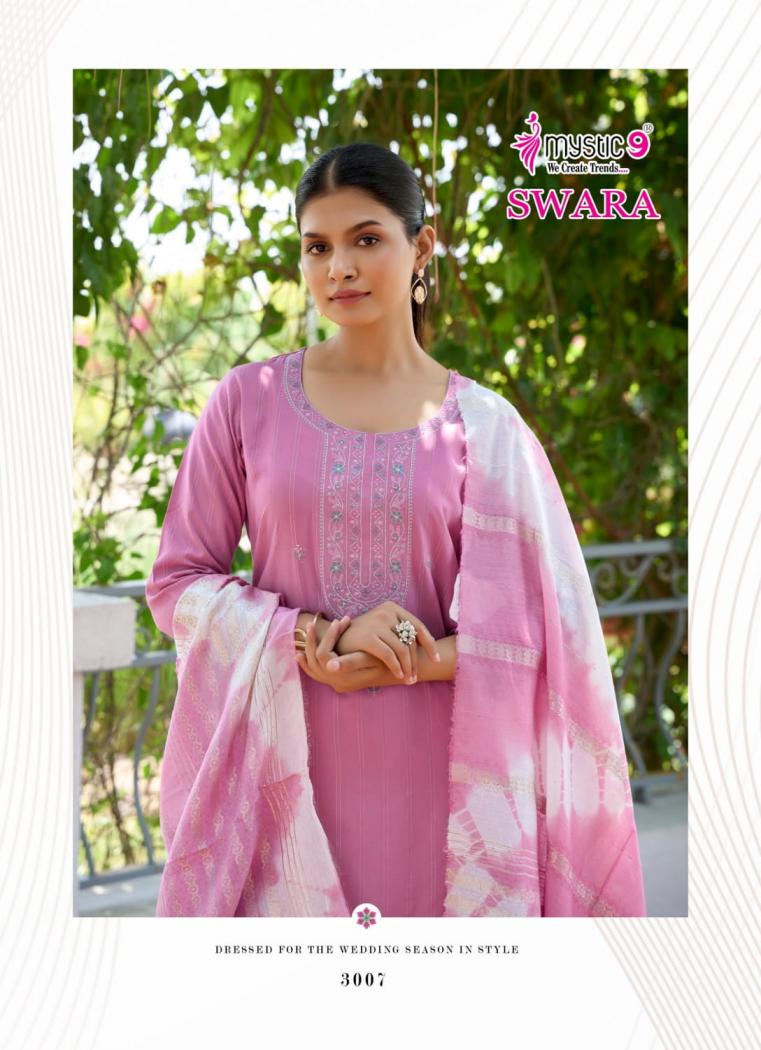swara vol 3 by mystic9 rayon dobby readymade big size stylish suit for womens 