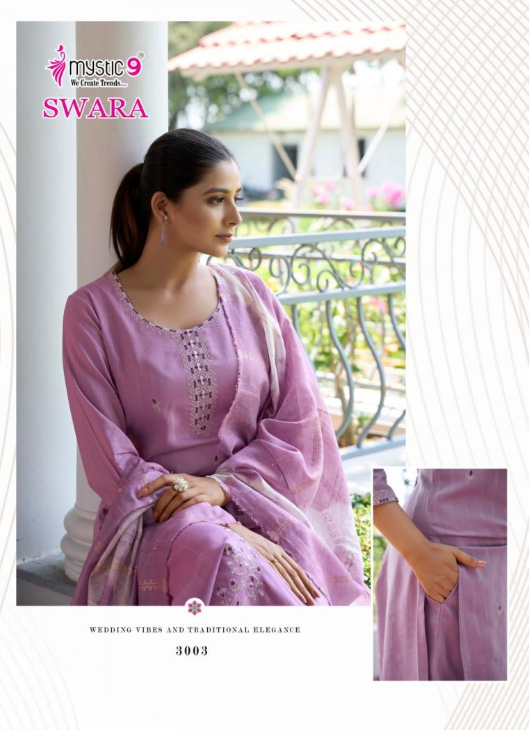 swara vol 3 by mystic9 rayon dobby readymade big size stylish suit for womens 