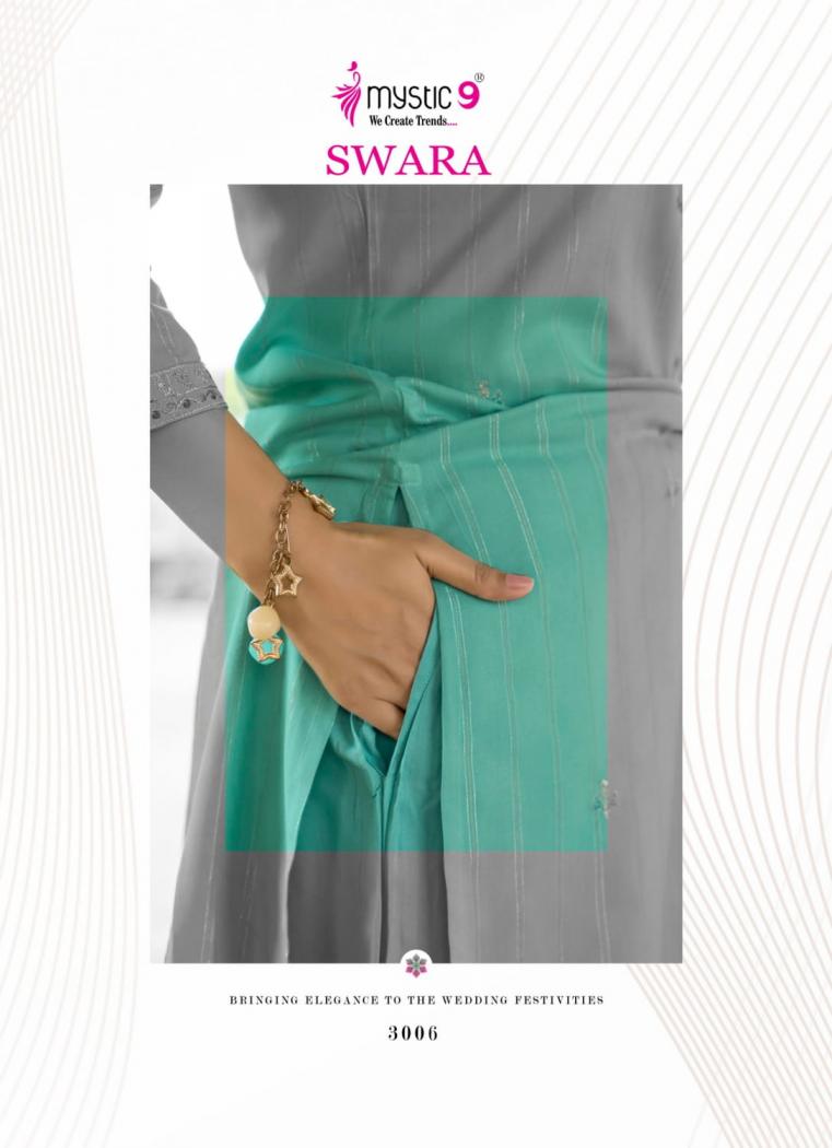 swara vol 3 by mystic9 rayon dobby readymade big size stylish suit for womens 