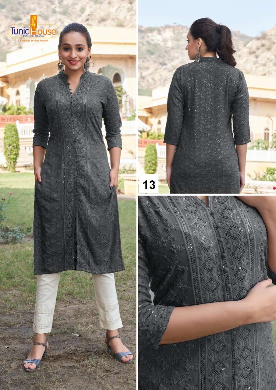 TUNIC HOUSE CHIKAN SEQUINCE WORK SIZE SET COMBO COLLECTION
