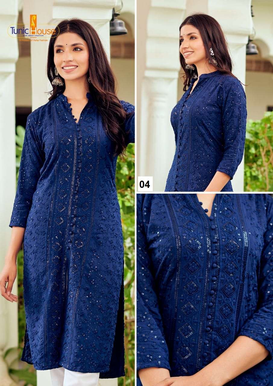 TUNIC HOUSE CHIKAN SEQUINCE WORK SIZE SET COMBO COLLECTION