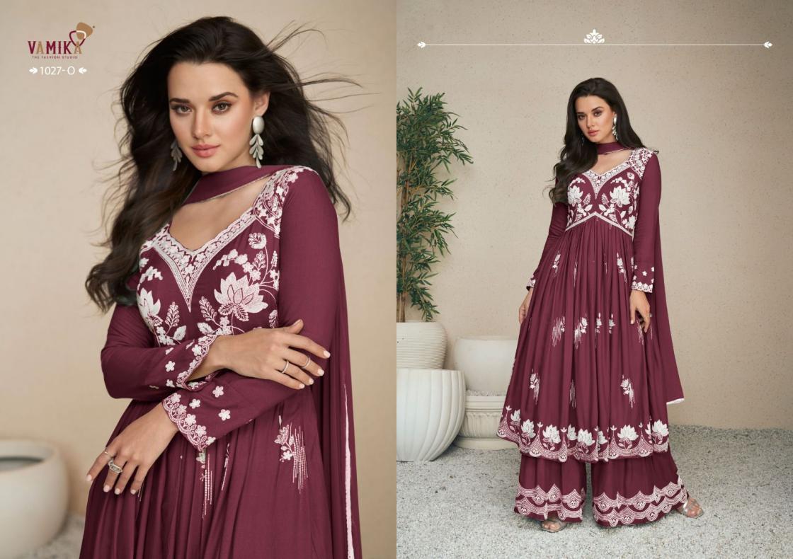 vamika lakhnavi vol 5 super color rayon fully stitch fashionable plazzo suits  