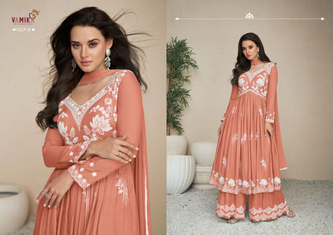 vamika lakhnavi vol 5 super color rayon fully stitch fashionable plazzo suits  