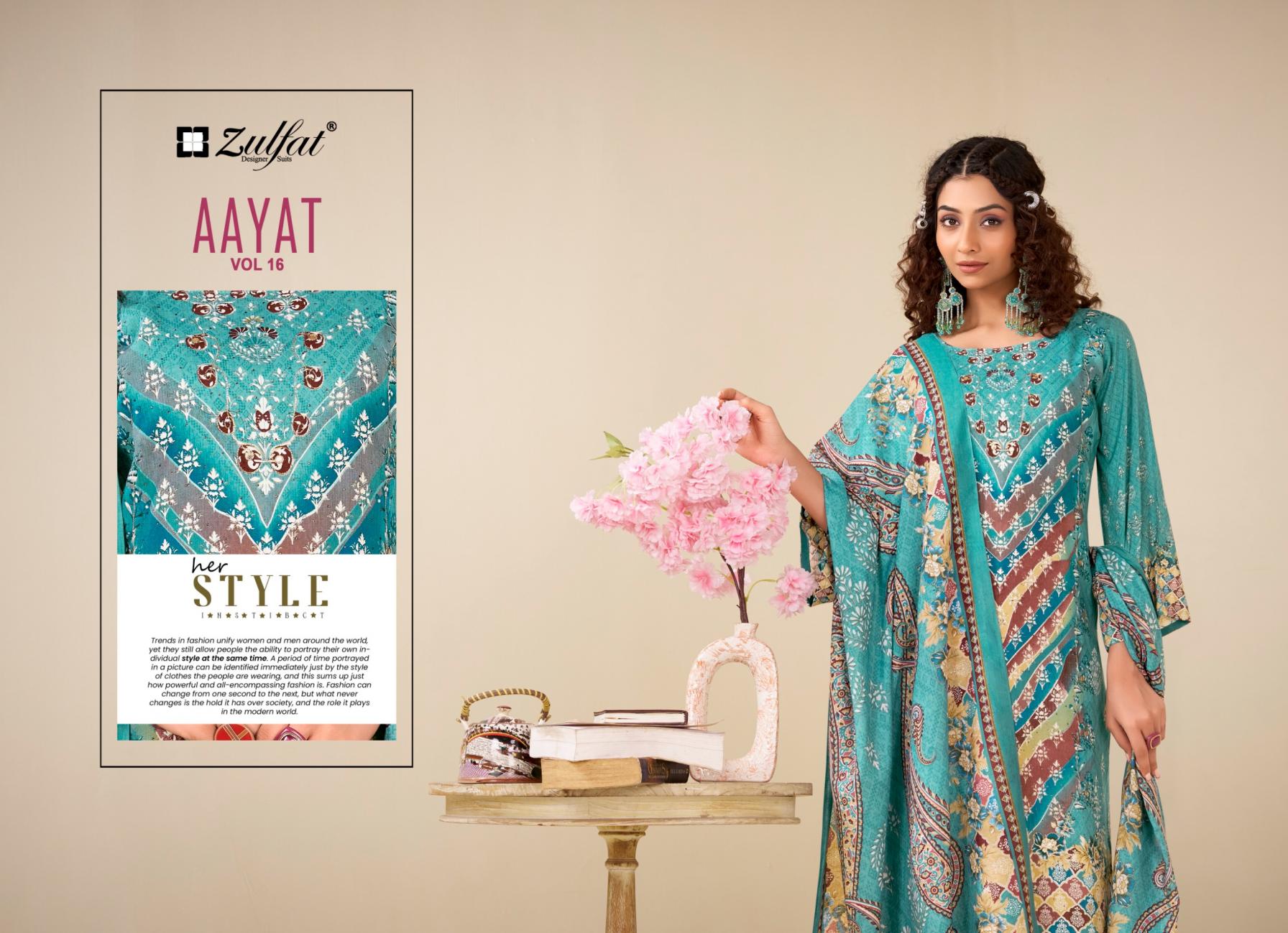 zulfat aayat vol 16 shop trendy viscose rayon unstitch suit for womens 