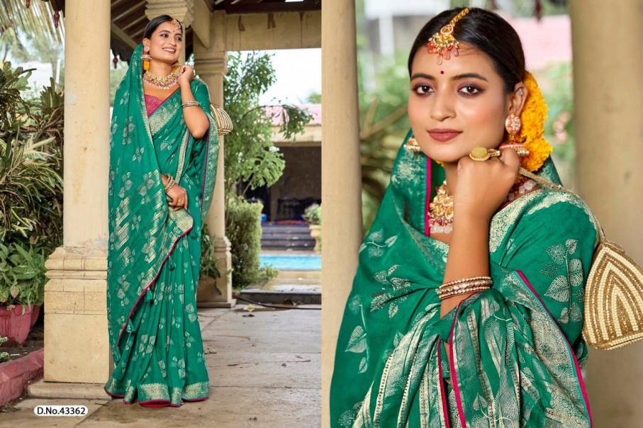 5d designer rudrakash vol 5 knitted border sarvoski work saree for women 