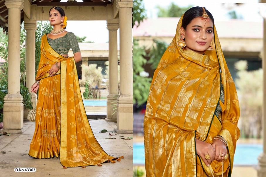 5d designer rudrakash vol 5 knitted border sarvoski work saree for women 