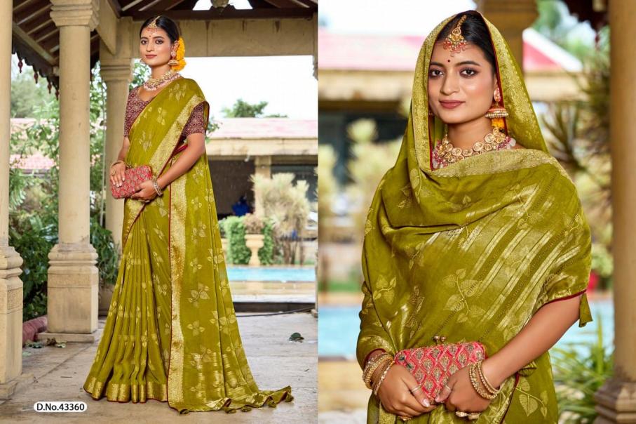 5d designer rudrakash vol 5 knitted border sarvoski work saree for women 