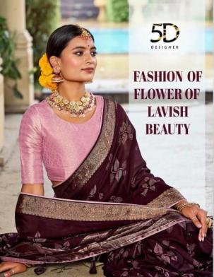 5d designer rudrakash vol 5 knitted border sarvoski work saree for women 