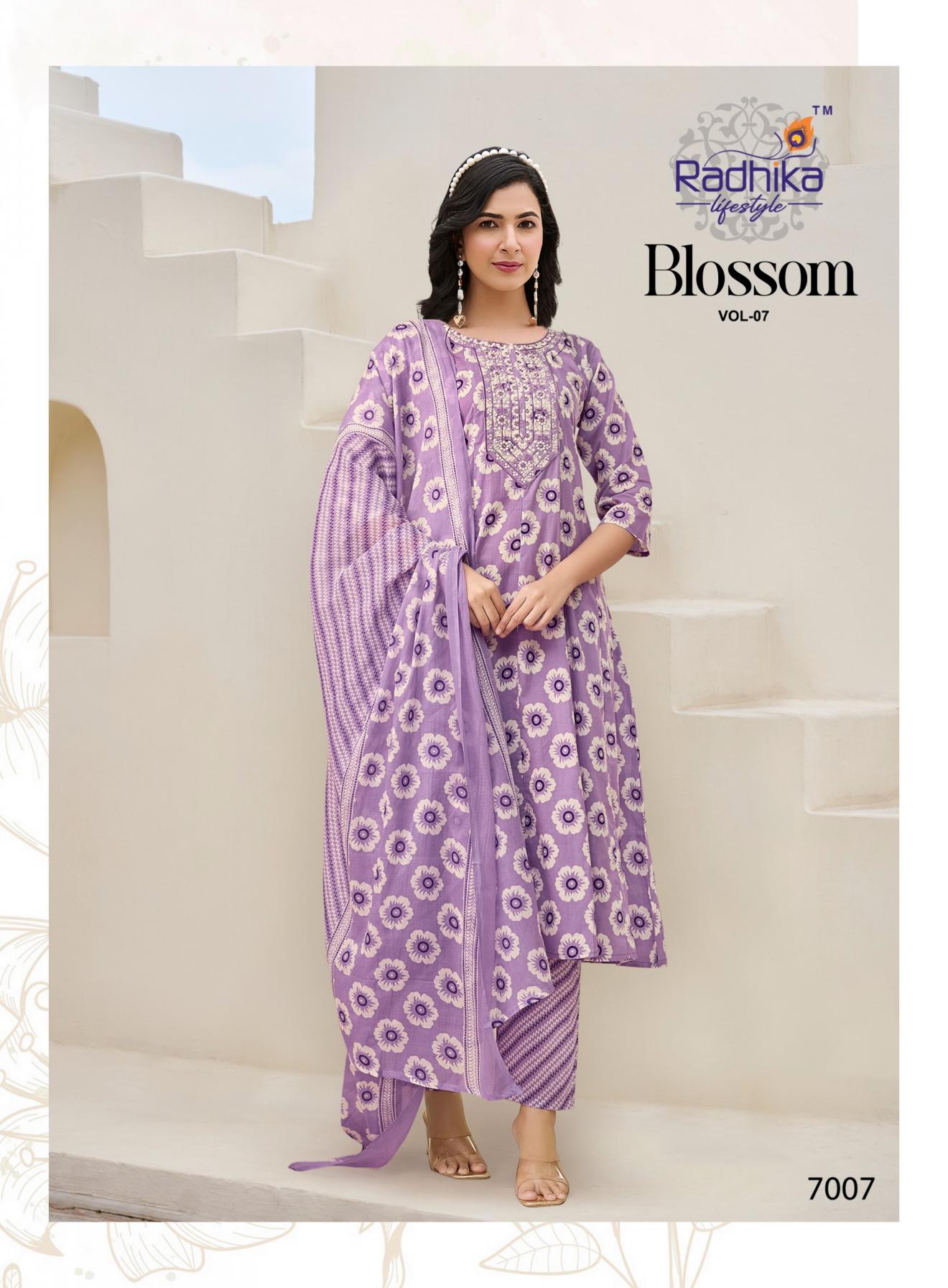 blossom vol 7 by radhika lifestyle cotton fully stitch plus size plazzo suit for women  