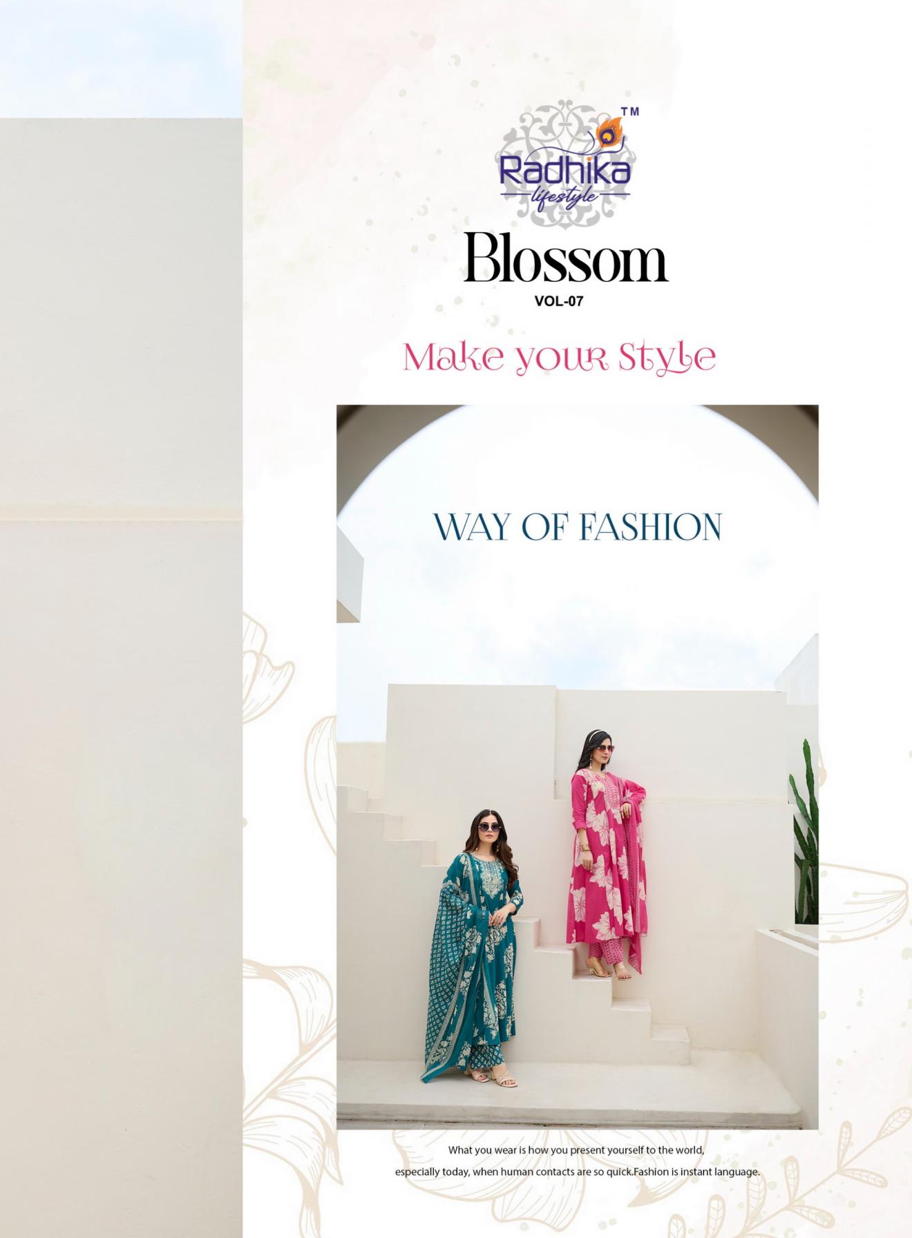 blossom vol 7 by radhika lifestyle cotton fully stitch plus size plazzo suit for women  