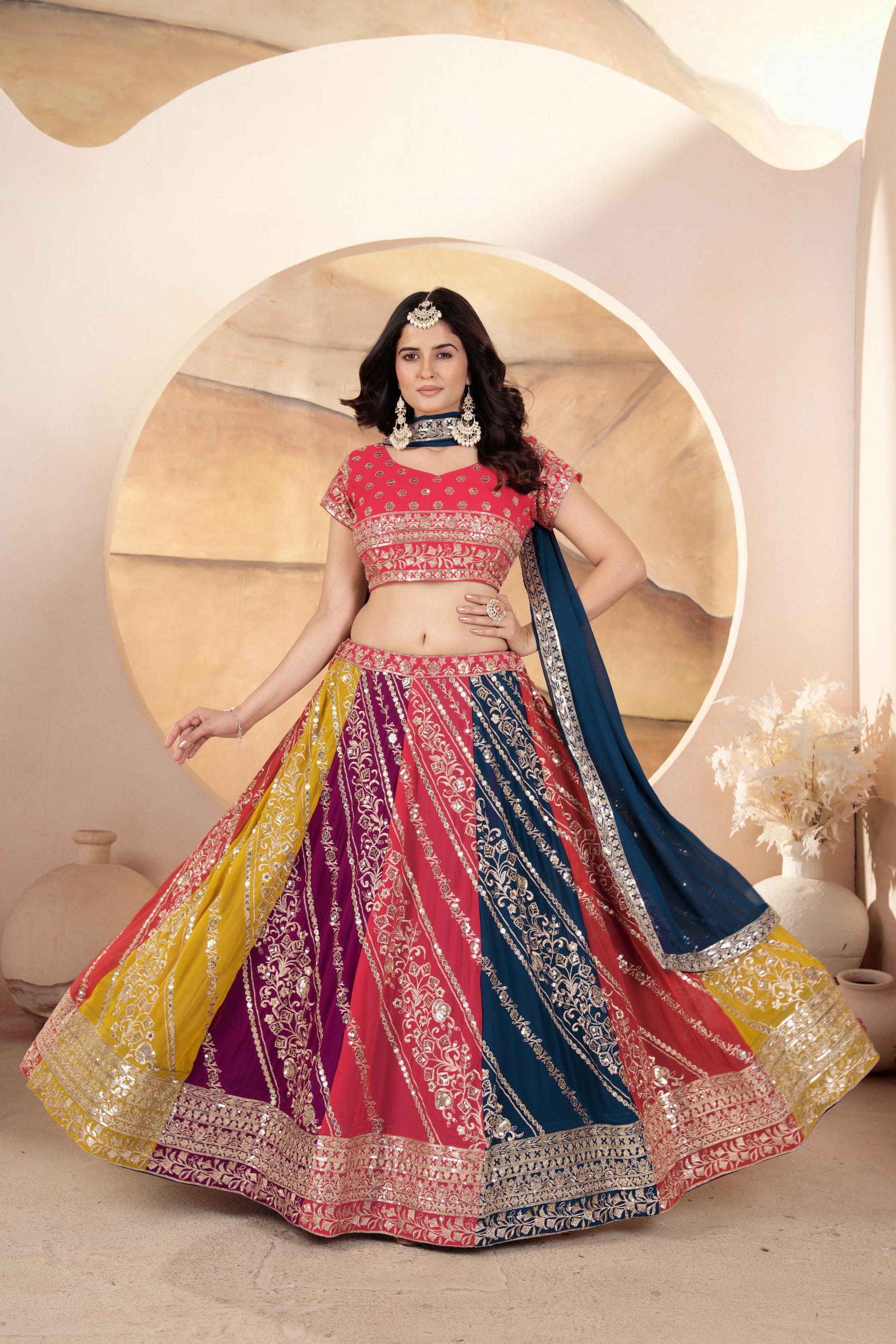 dvd 5069 faux georgette affordable lehengas for every occasion