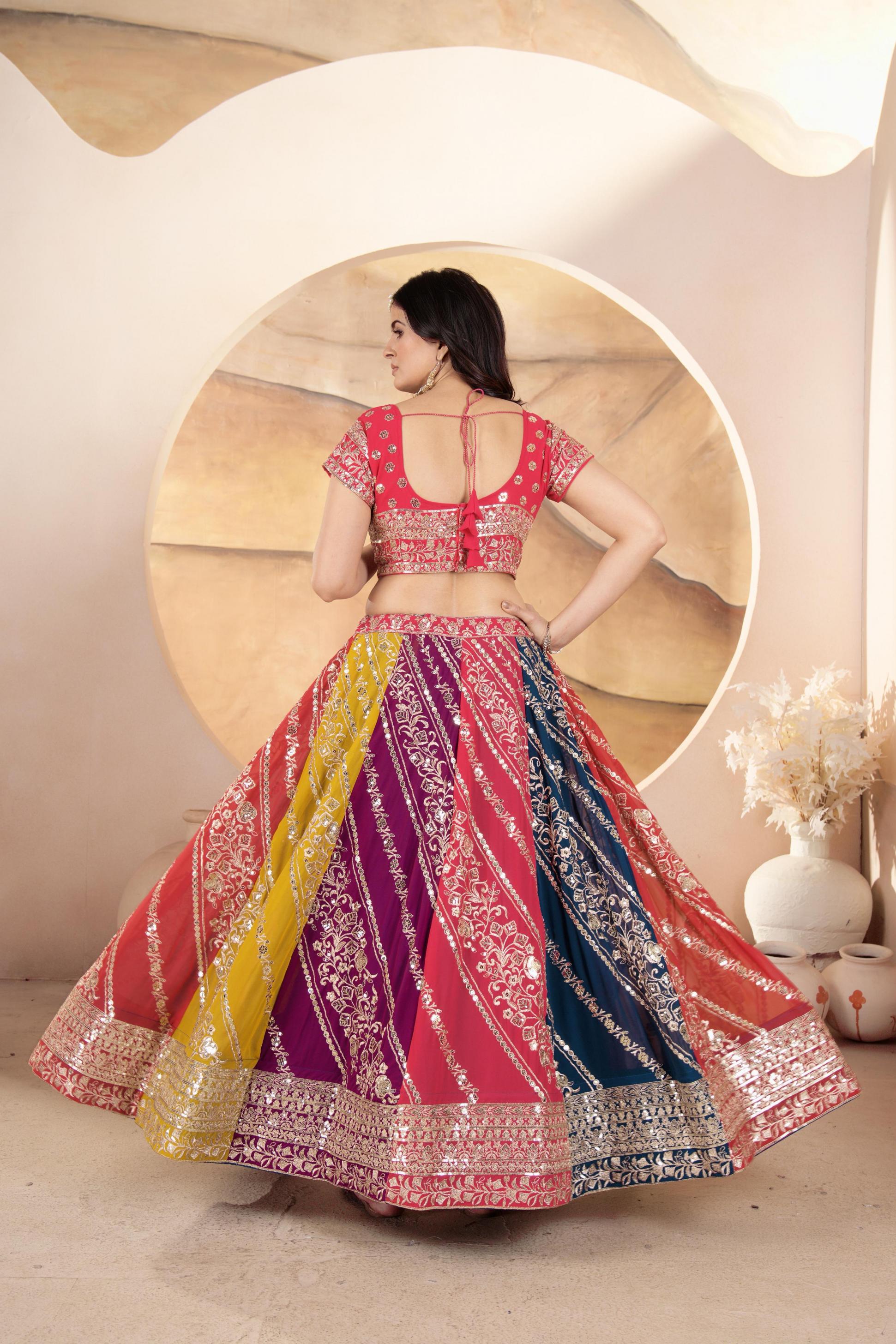 dvd 5069 faux georgette affordable lehengas for every occasion