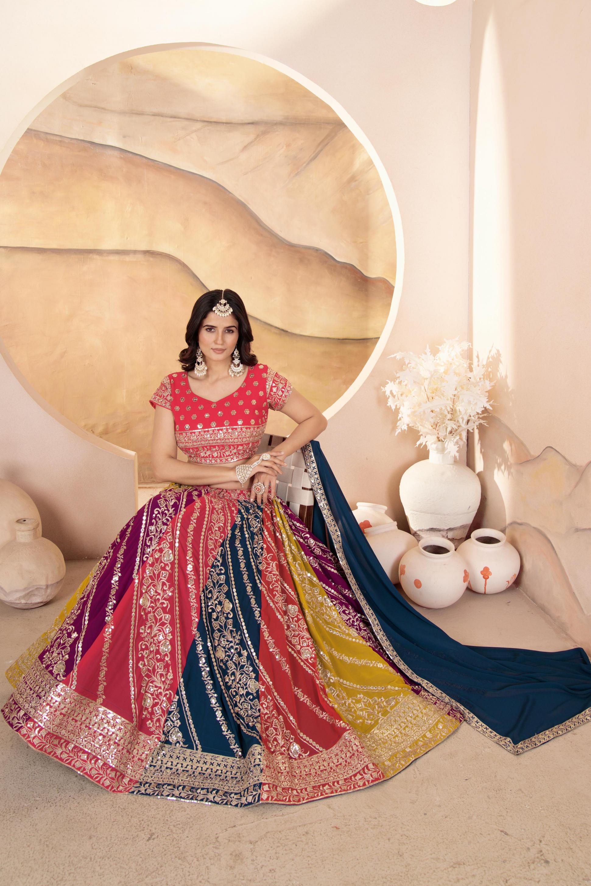 dvd 5069 faux georgette affordable lehengas for every occasion