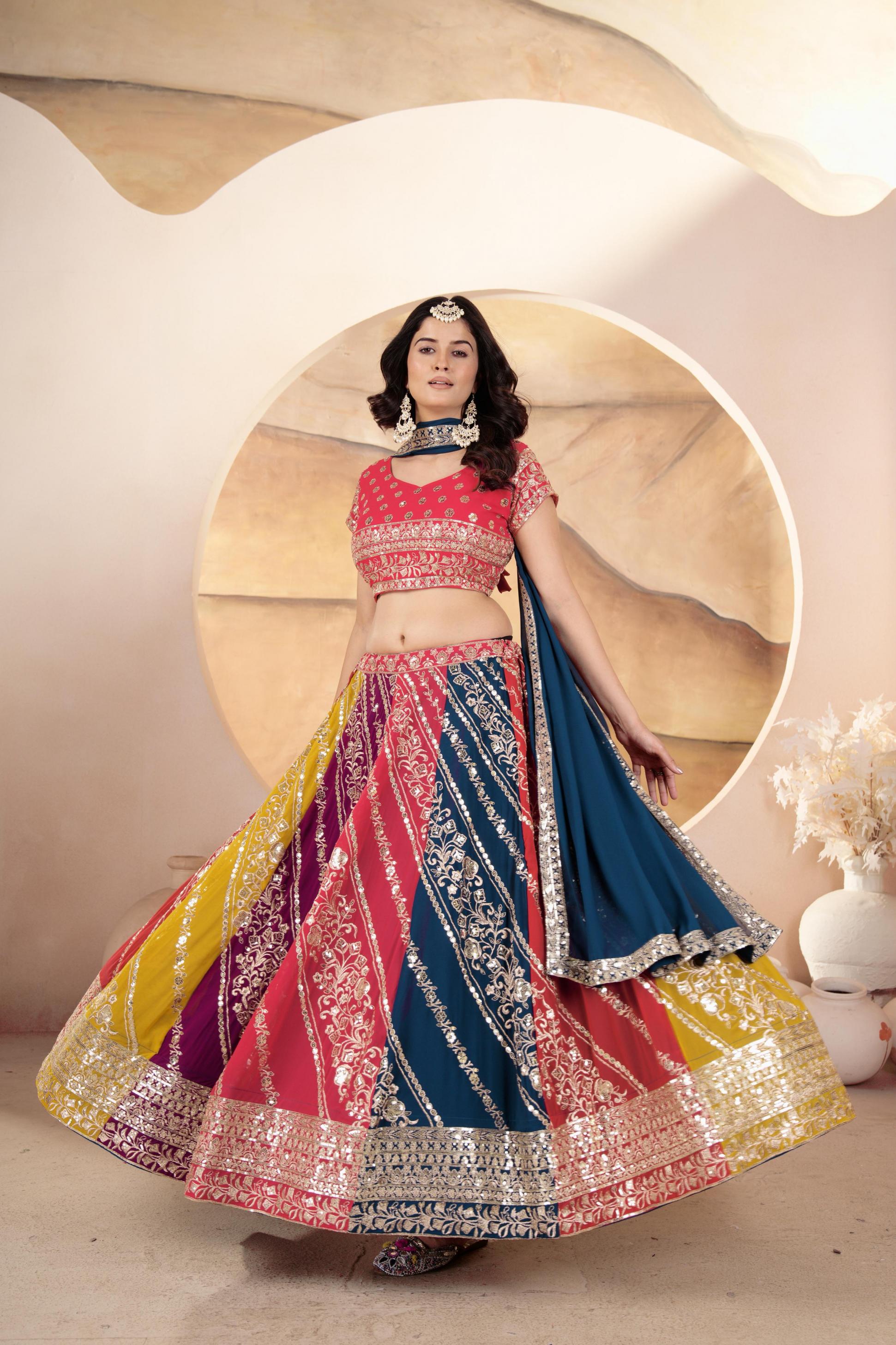 dvd 5069 faux georgette affordable lehengas for every occasion
