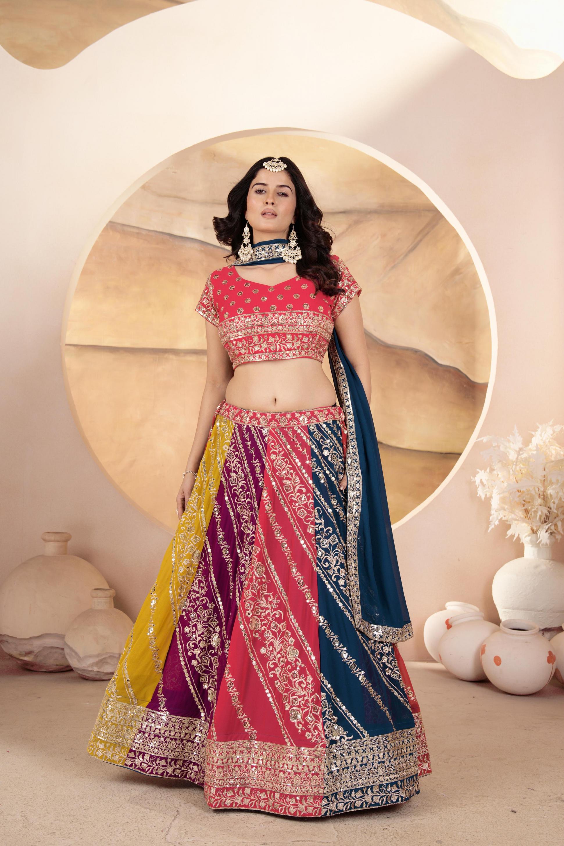 dvd 5069 faux georgette affordable lehengas for every occasion