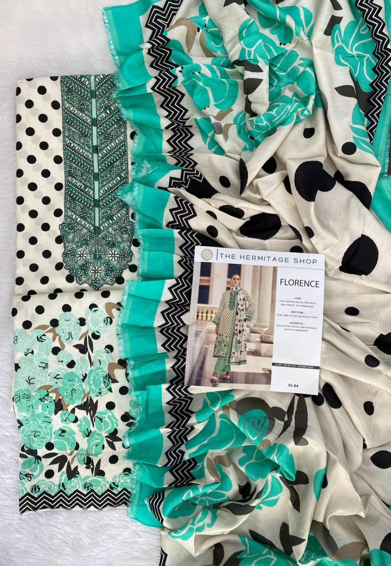 florence by the hermitage shop jam satin daily wear unstitch 3pcs dress