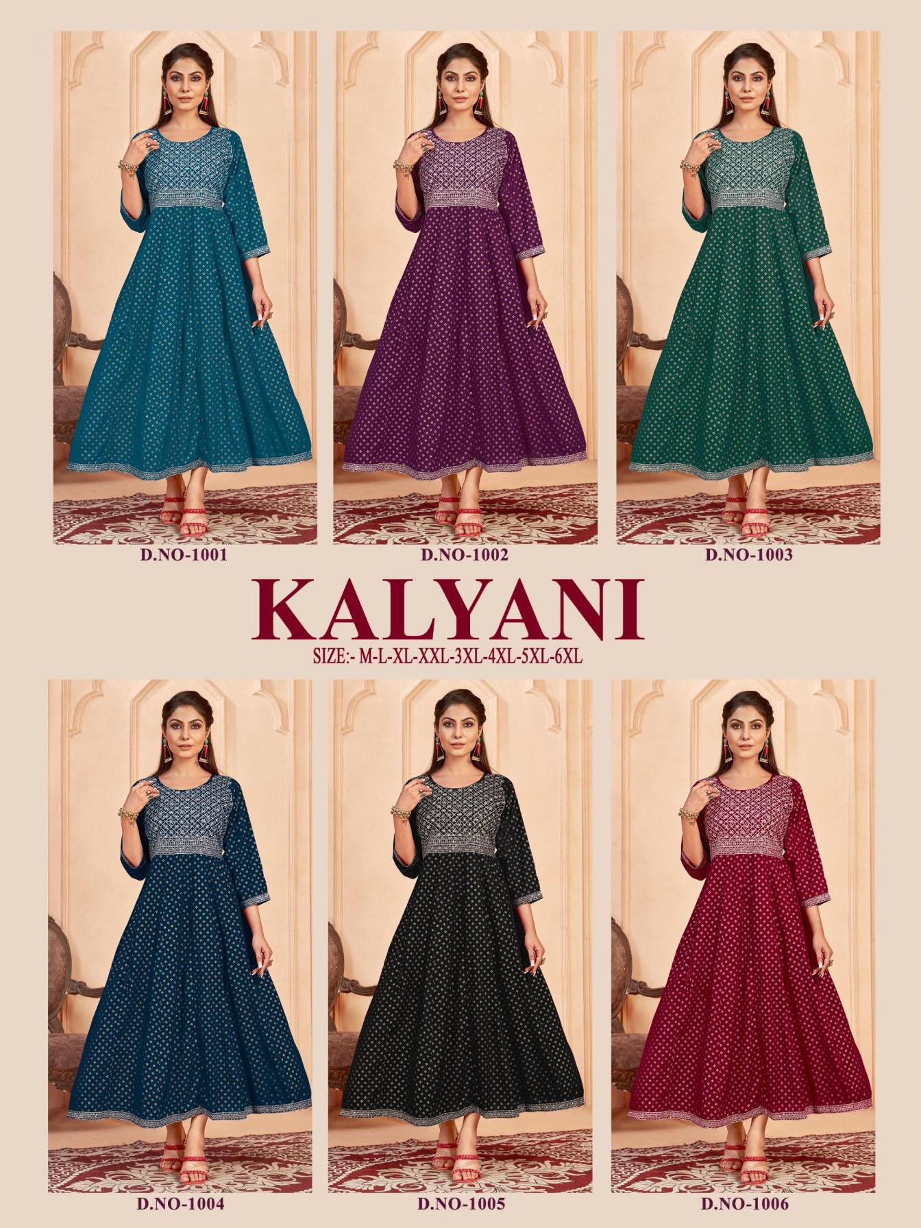 kalyani long readymade heavy rayon plus size worked anarkali gown 