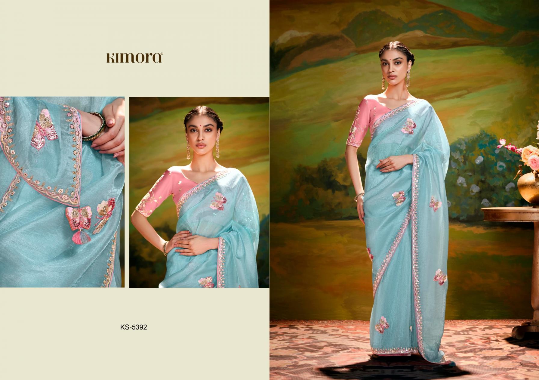 kimora kajal 5392 organza exclusive saree for womens 