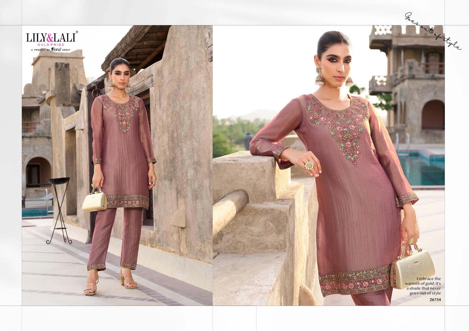 lily & lali mulaqat simmer silk readymade shop trendy co-ord set
