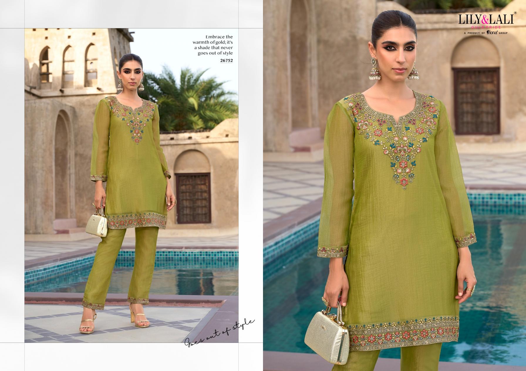 lily & lali mulaqat simmer silk readymade shop trendy co-ord set