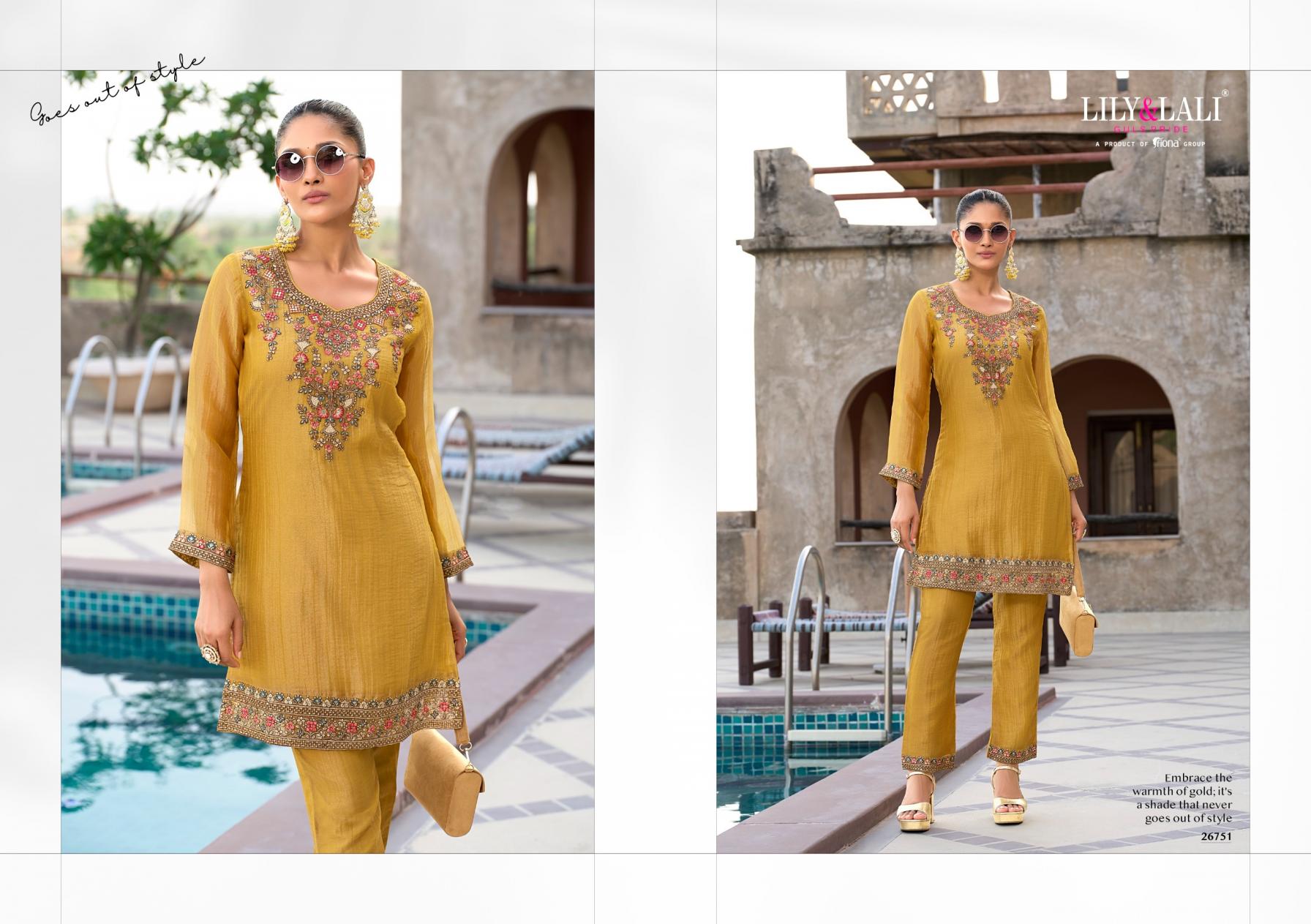 lily & lali mulaqat simmer silk readymade shop trendy co-ord set