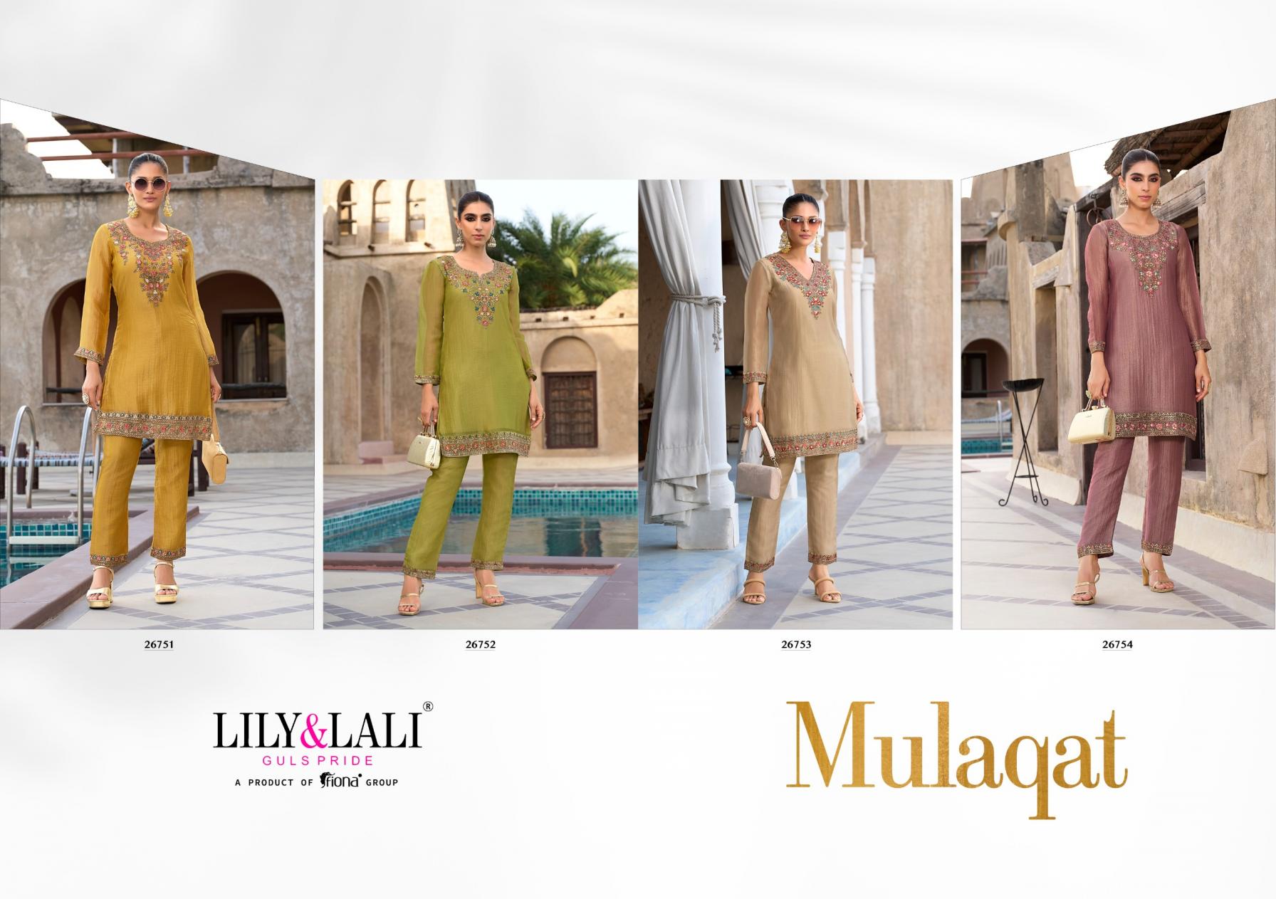 lily & lali mulaqat simmer silk readymade shop trendy co-ord set