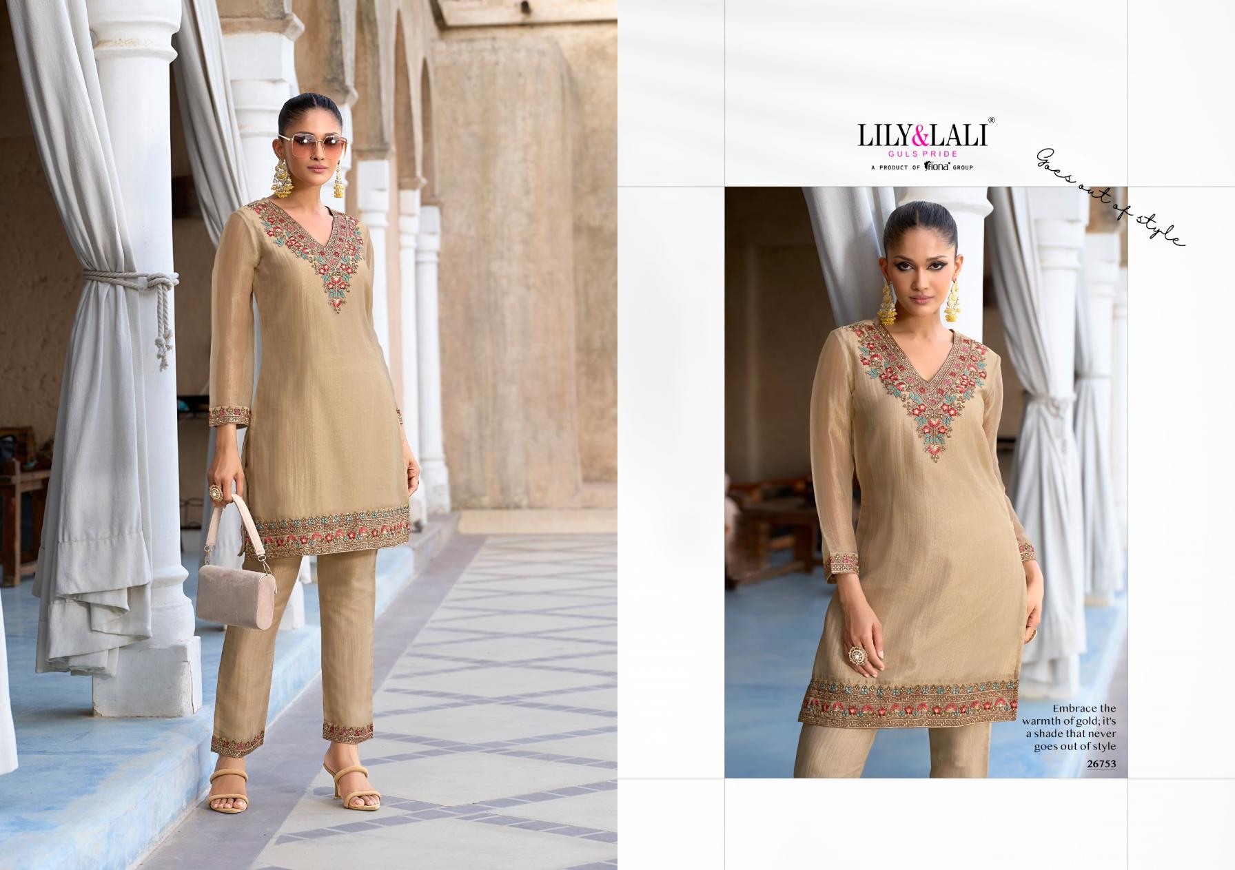 lily & lali mulaqat simmer silk readymade shop trendy co-ord set