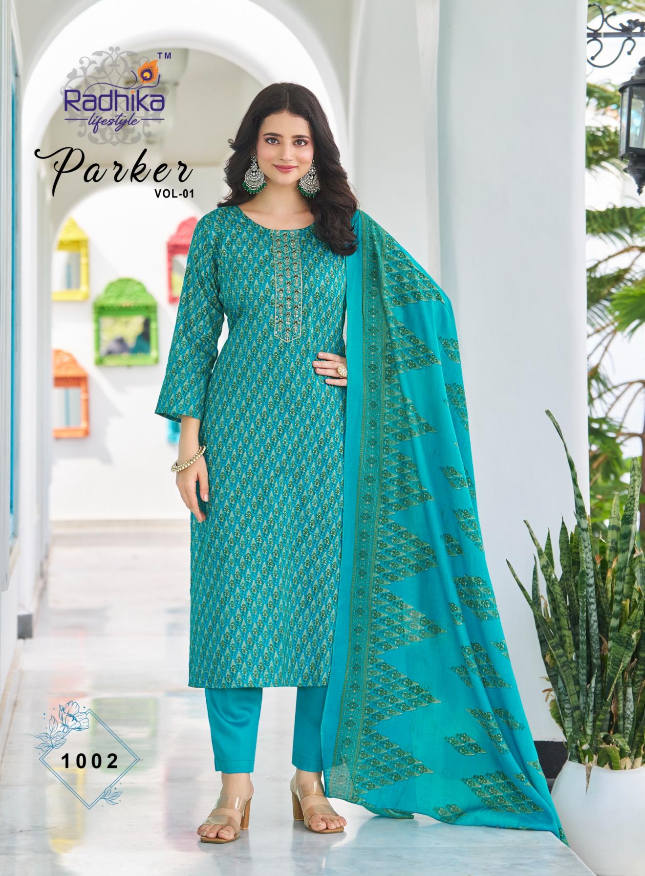 parker vol 1 by radhika lifestyle jam satin fully stitch plus size suit for womens 