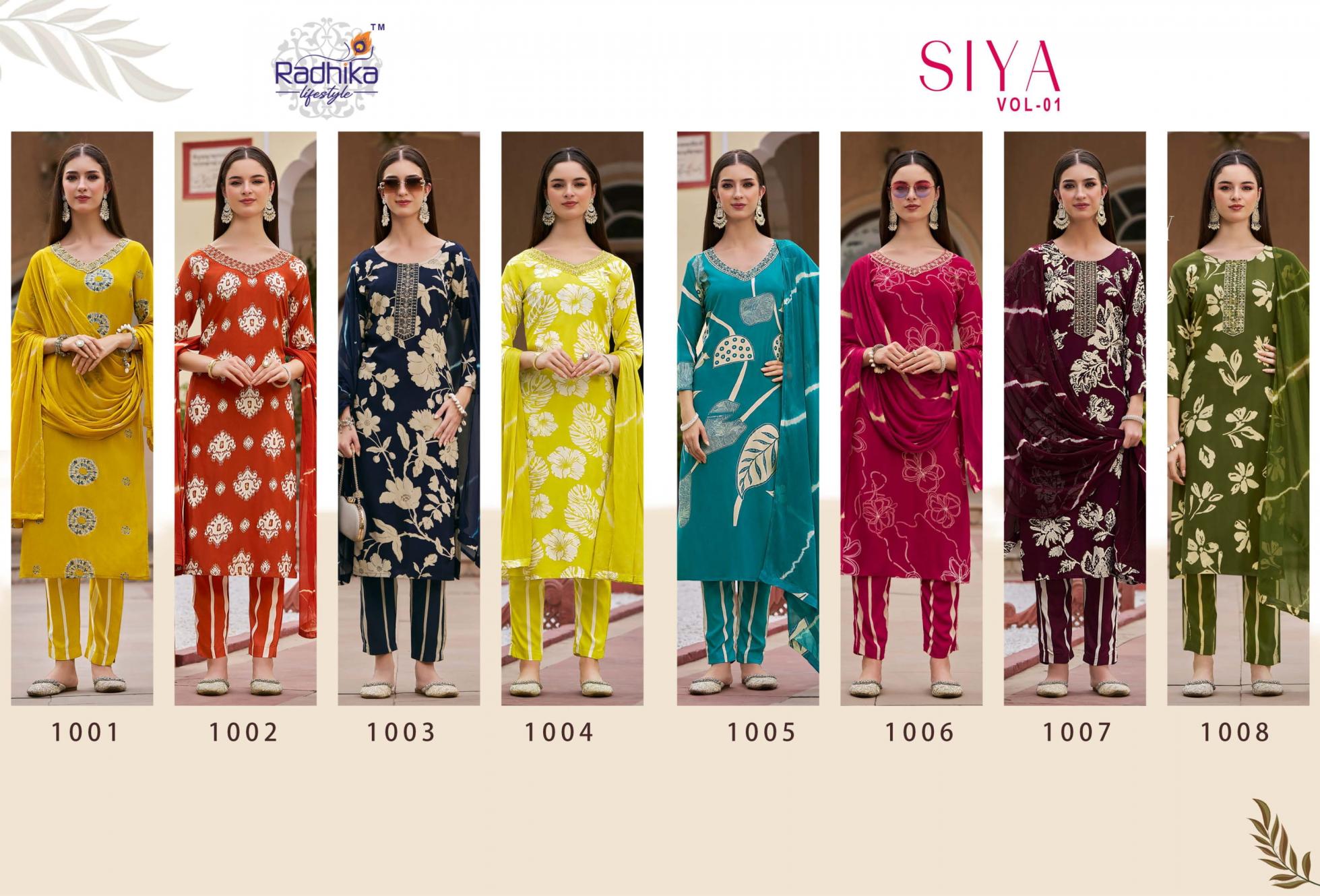 radhika lifestyle siya vol 1 readymade classic rayon big size suit for women 