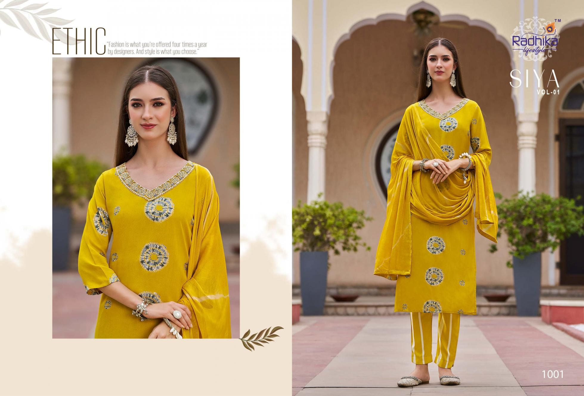 radhika lifestyle siya vol 1 readymade classic rayon big size suit for women 