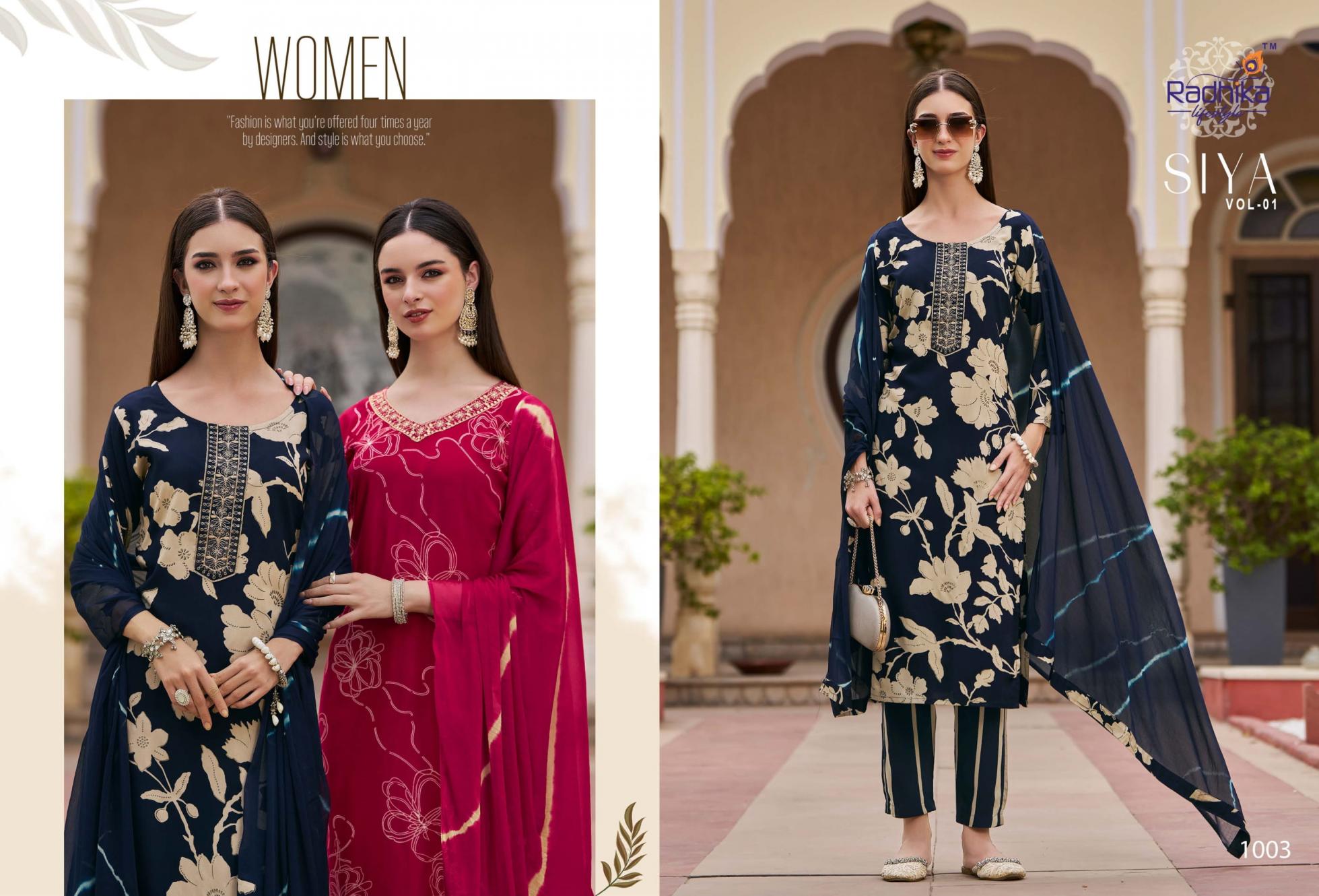 radhika lifestyle siya vol 1 readymade classic rayon big size suit for women 