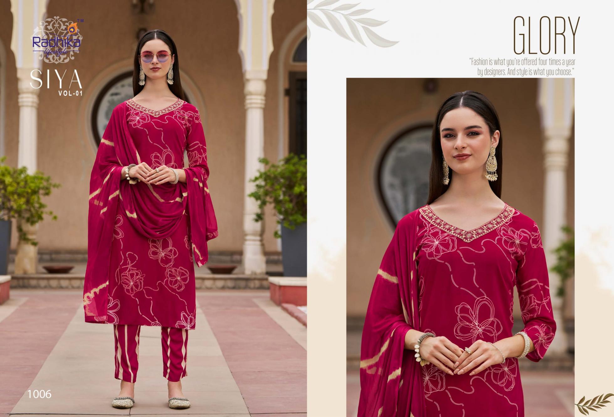 radhika lifestyle siya vol 1 readymade classic rayon big size suit for women 