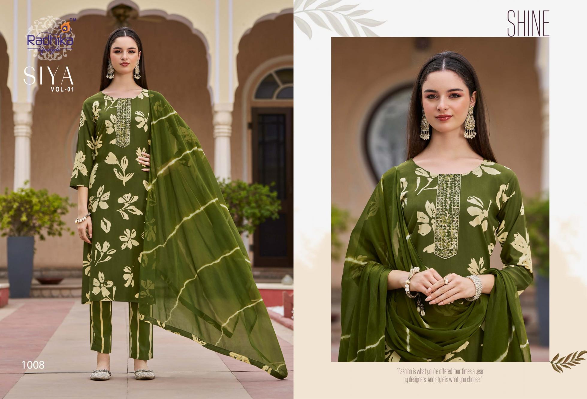 radhika lifestyle siya vol 1 readymade classic rayon big size suit for women 