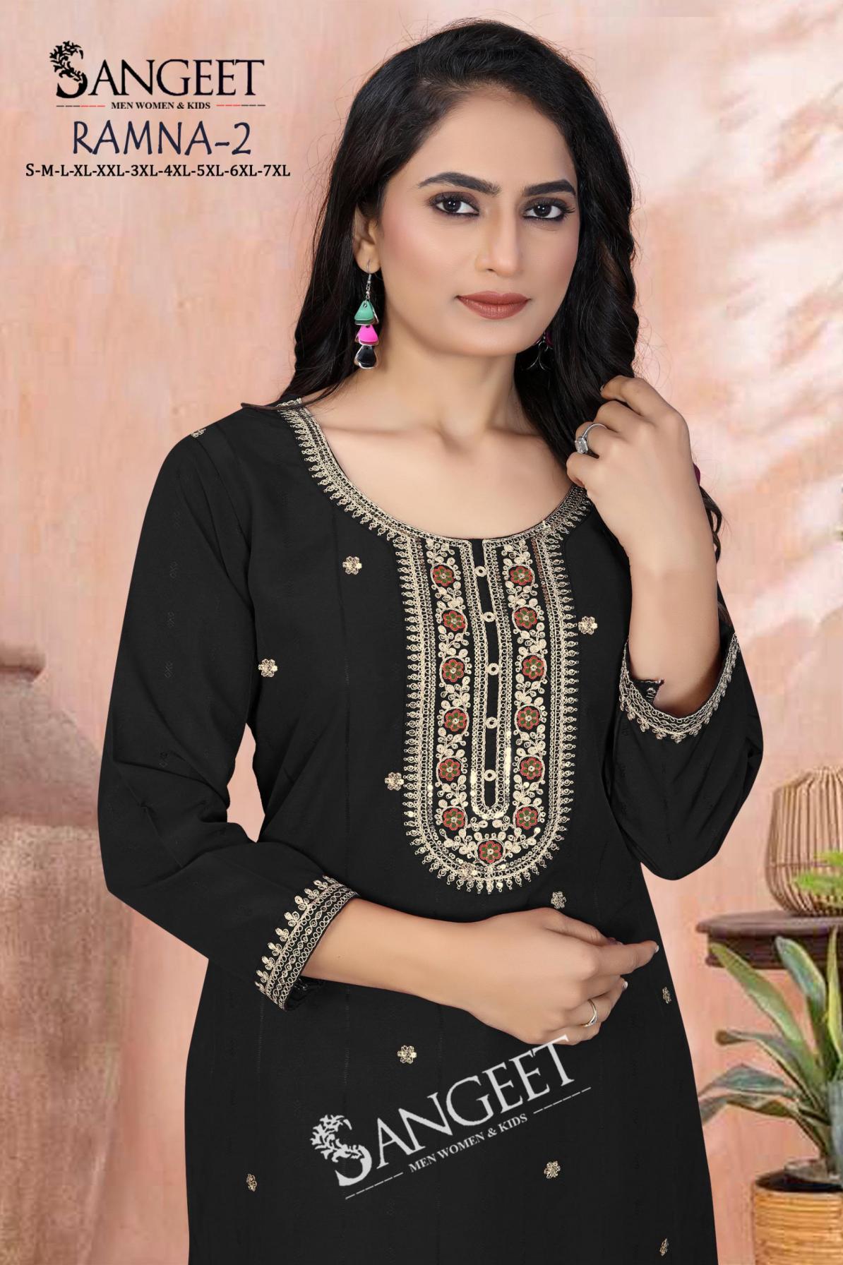 ramna vol 2 hit design readymade plus size short kurti 