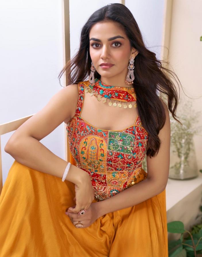 sayuri moon bold color readymade festive 3pcs set with contemporary charm