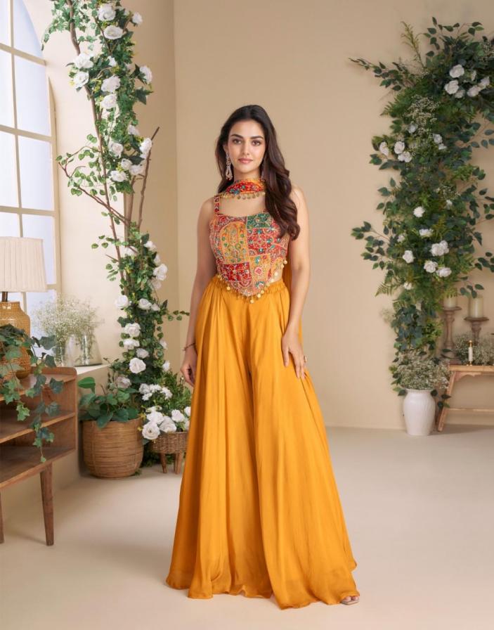 sayuri moon bold color readymade festive 3pcs set with contemporary charm