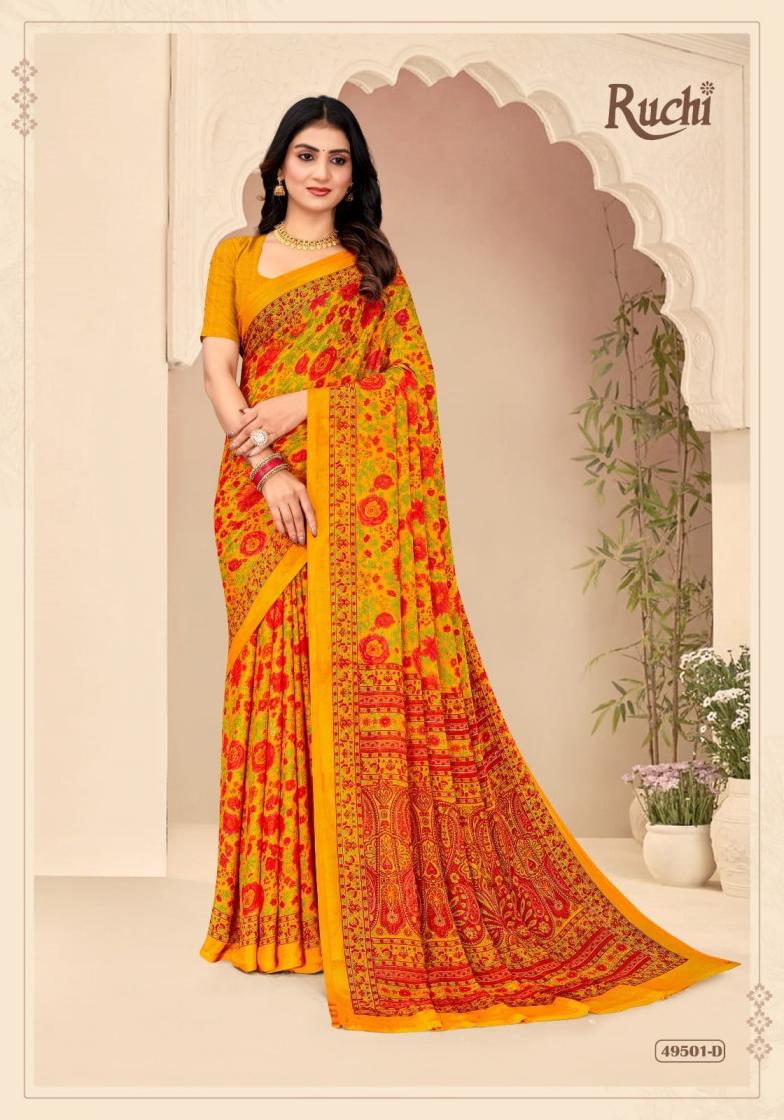 star chiffon vol 205 by ruchi sarees chiffon uniform type saree