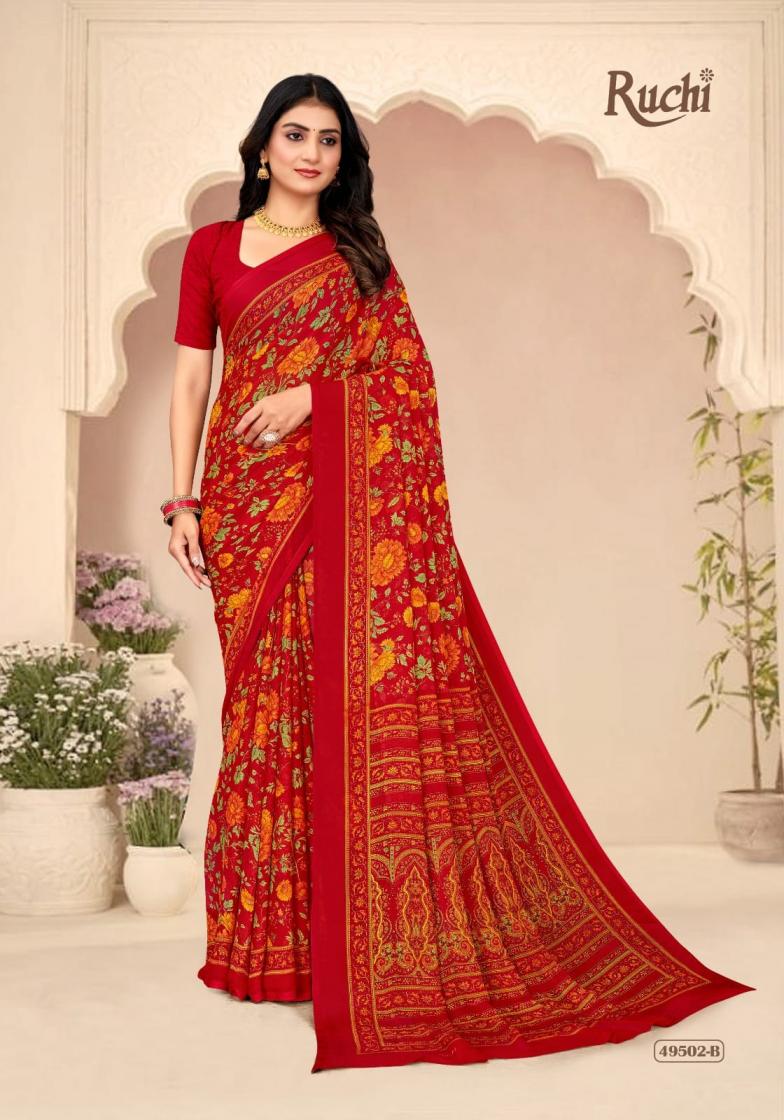 star chiffon vol 205 by ruchi sarees chiffon uniform type saree